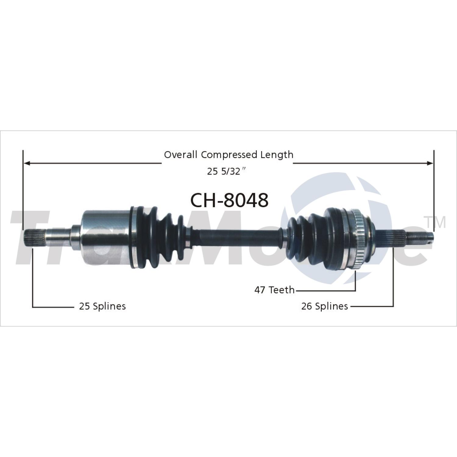 TrakMotive CH8048 - CV Axle Shaft TrakMotive CH8048 CV Axle Shaft product image 1 of 3