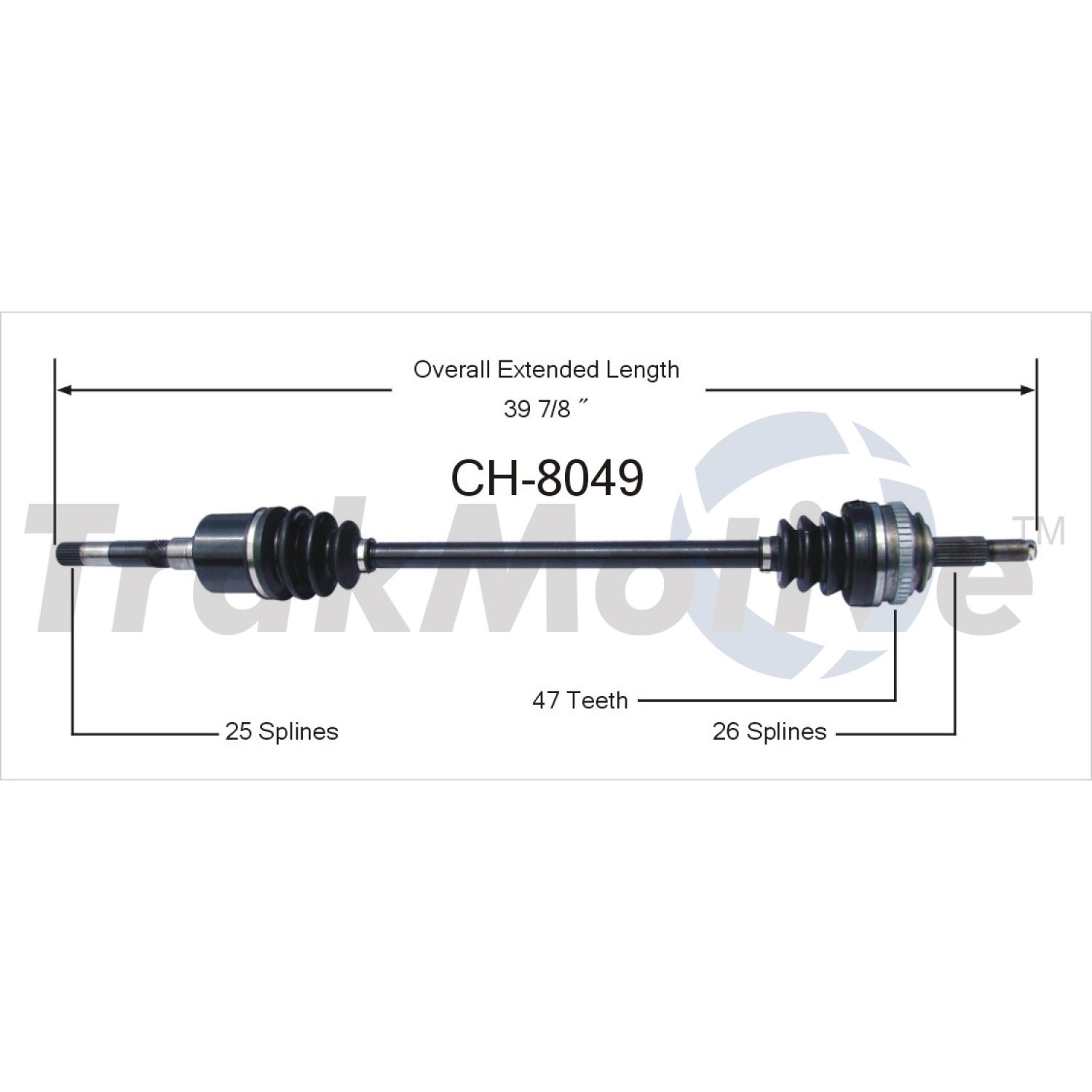 TrakMotive CH8049 CV Axle Shaft product image 1 of 3