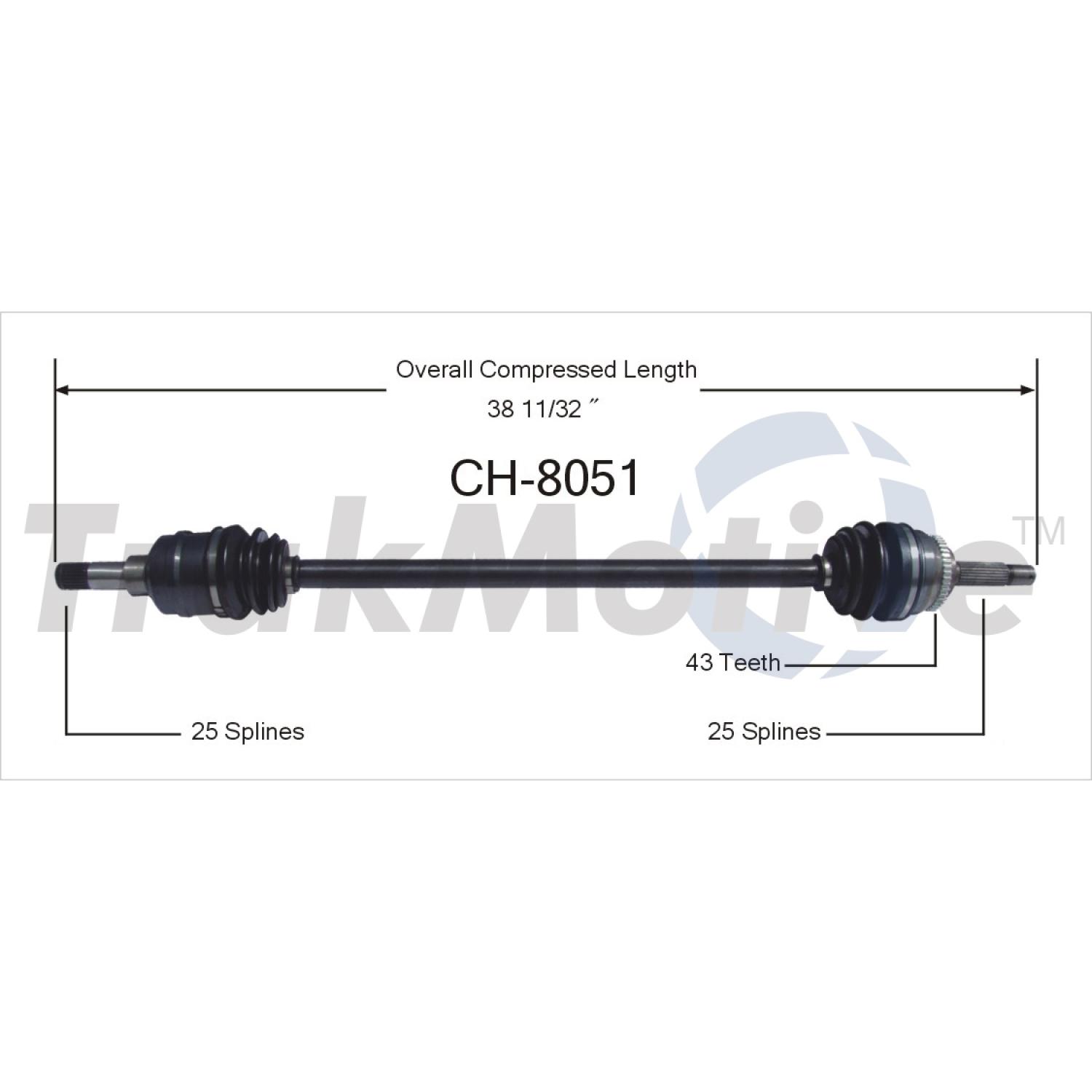 TrakMotive CH8051 CV Axle Shaft product image 1 of 3
