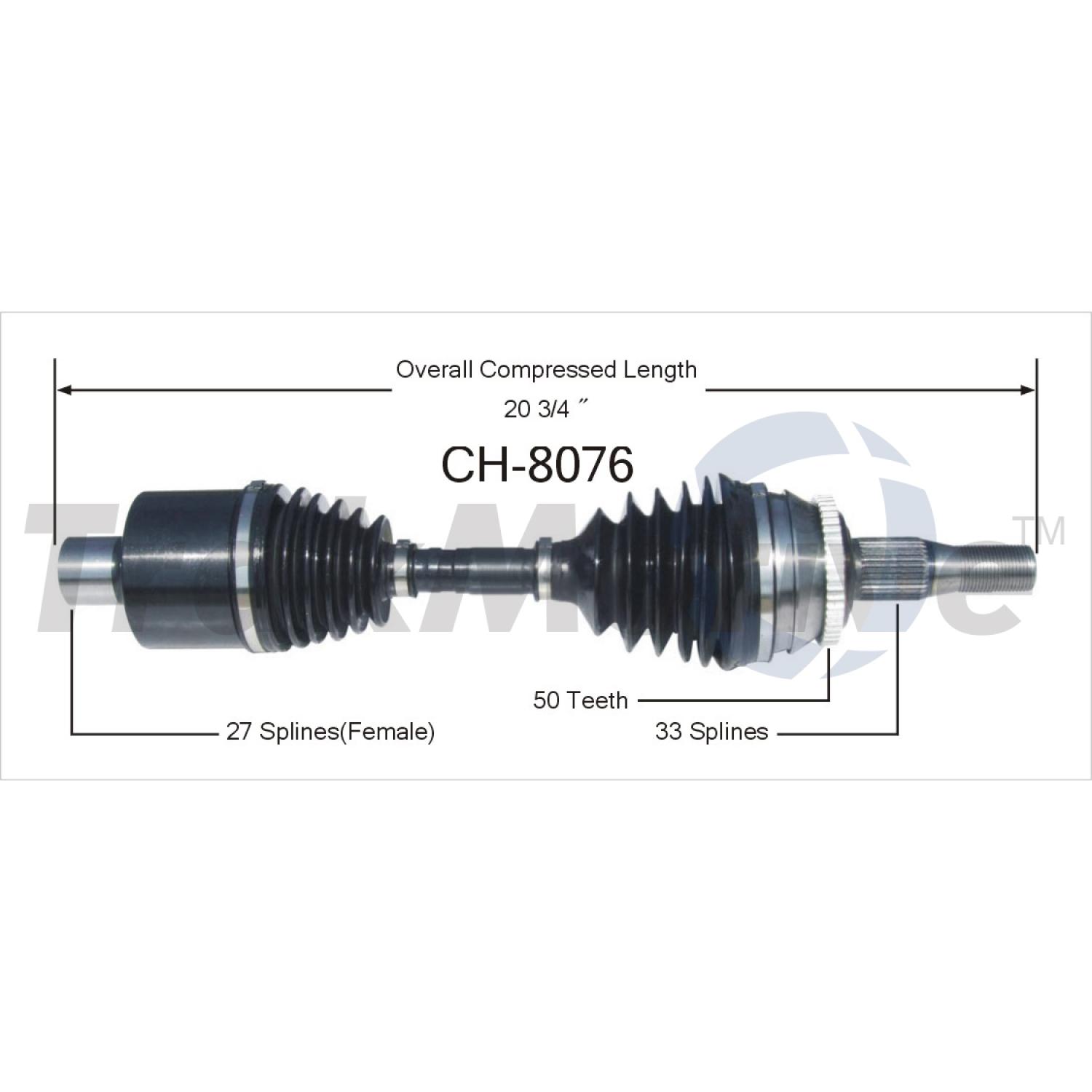 TrakMotive CH8076 - CV Axle Shaft TrakMotive CH8076 CV Axle Shaft product image 1 of 3