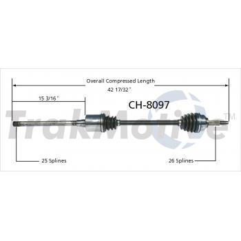 TrakMotive CH8097 - CV Axle Shaft TrakMotive CH8097 CV Axle Shaft product image 1 of 3