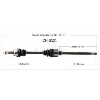 TrakMotive CH8321 CV Axle Shaft product image 1 of 3