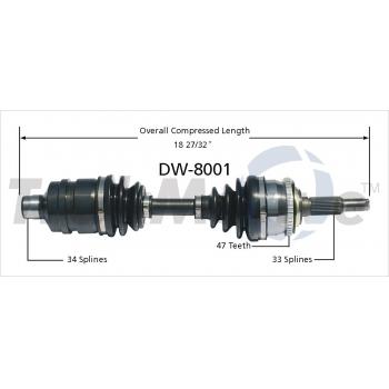 TrakMotive DW8001 CV Axle Shaft product image 1 of 3