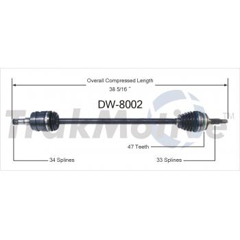 TrakMotive DW8002 CV Axle Shaft product image 1 of 3