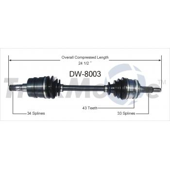 TrakMotive DW8003 CV Axle Shaft product image 1 of 3