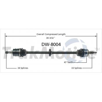 TrakMotive DW8004 CV Axle Shaft product image 1 of 3