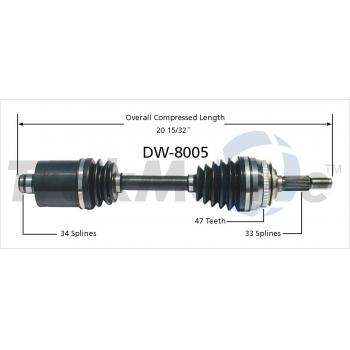 TrakMotive DW8005 - CV Axle Shaft TrakMotive DW8005 CV Axle Shaft product image 1 of 3