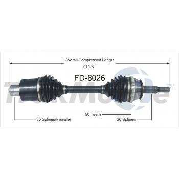 TrakMotive FD8026 CV Axle Shaft product image 1 of 3
