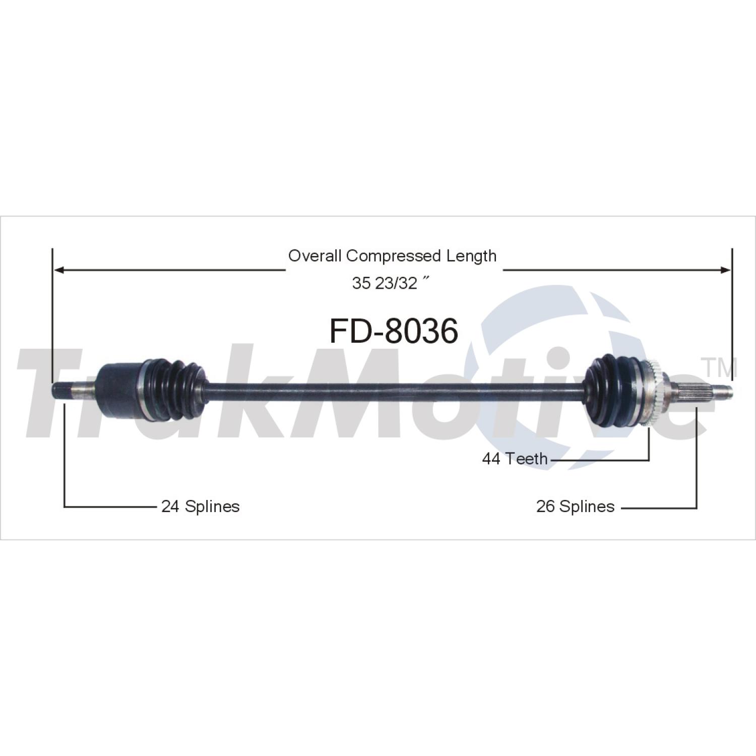 TrakMotive FD8036 CV Axle Shaft product image 1 of 3