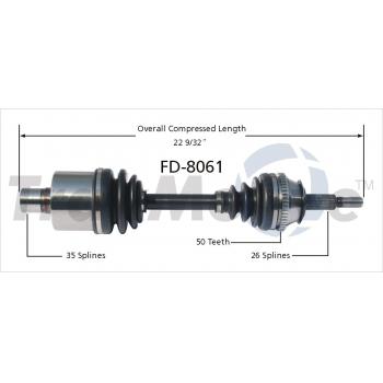TrakMotive FD8061 CV Axle Shaft product image 1 of 3