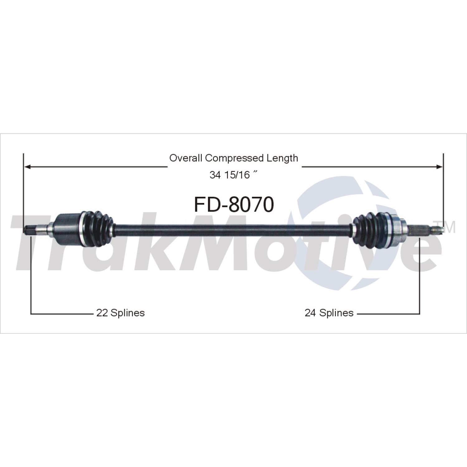 TrakMotive FD8070 - CV Axle Shaft TrakMotive FD8070 CV Axle Shaft product image 1 of 3