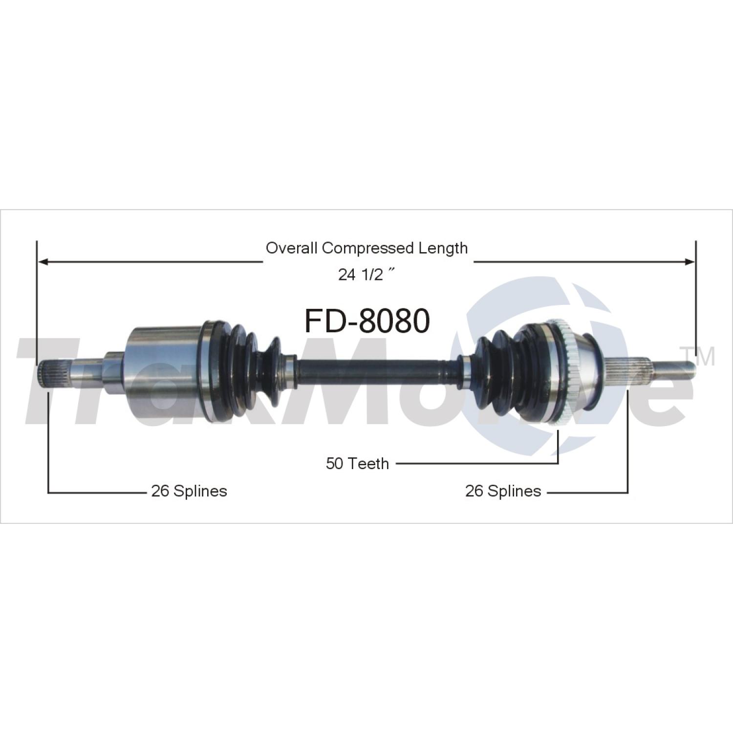 TrakMotive FD8080 CV Axle Shaft product image 1 of 3