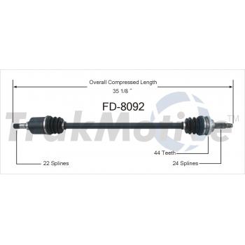 TrakMotive FD8092 CV Axle Shaft product image 1 of 3