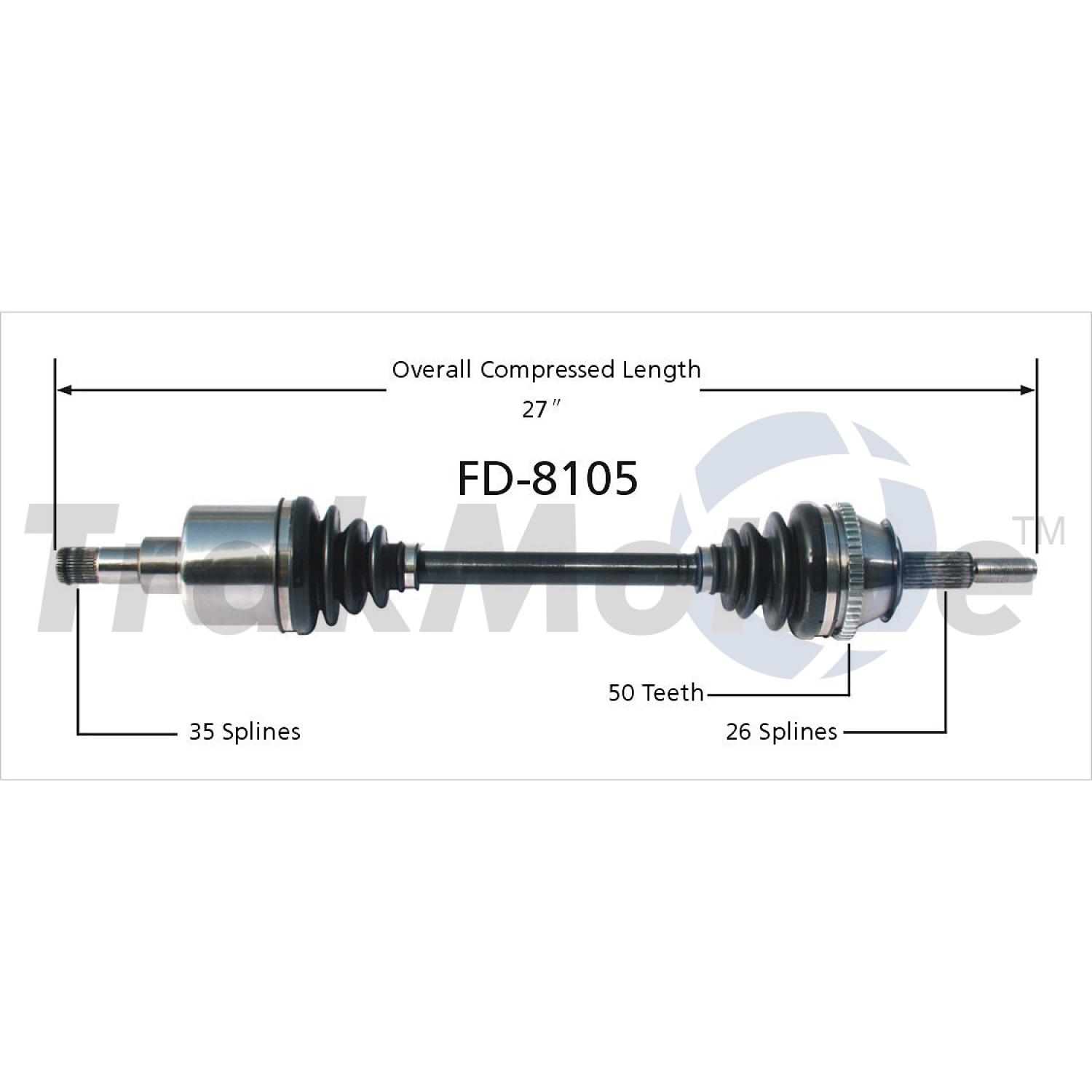 TrakMotive FD8105 CV Axle Shaft product image 1 of 3