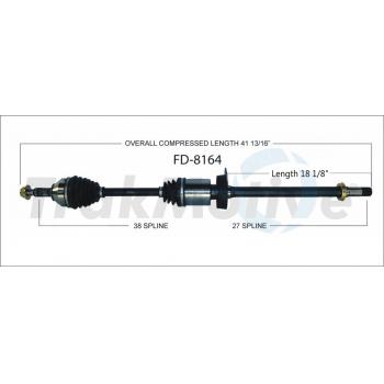 TrakMotive FD8164 CV Axle Shaft product image 1 of 3