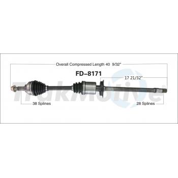TrakMotive FD8171 CV Axle Shaft product image 1 of 3