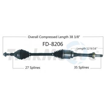 TrakMotive FD8206 CV Axle Shaft product image 1 of 3