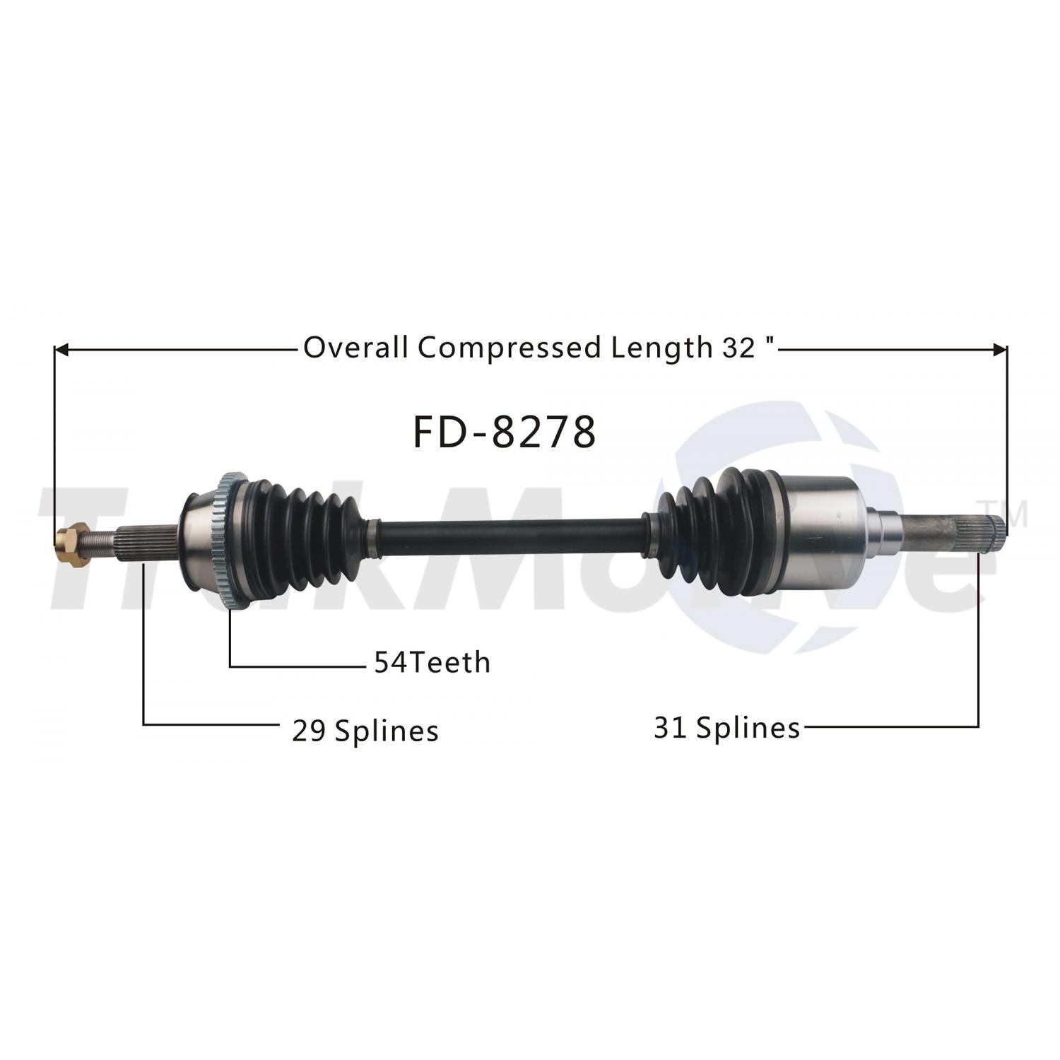 TrakMotive FD8278 CV Axle Shaft product image 1 of 3