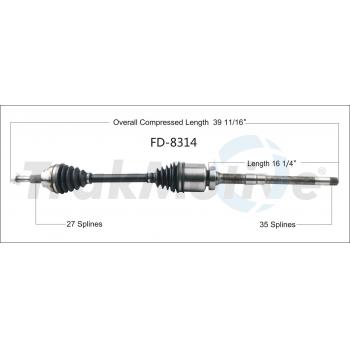 TrakMotive FD8314 - CV Axle Shaft TrakMotive FD8314 CV Axle Shaft product image 1 of 3