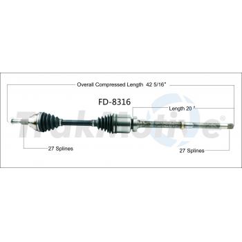TrakMotive FD8316 - CV Axle Shaft TrakMotive FD8316 CV Axle Shaft product image 1 of 3