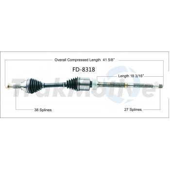 TrakMotive FD8318 - CV Axle Shaft TrakMotive FD8318 CV Axle Shaft product image 1 of 3