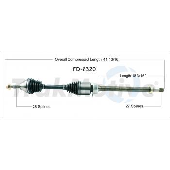 TrakMotive FD8320 - CV Axle Shaft TrakMotive FD8320 CV Axle Shaft product image 1 of 3