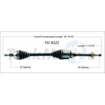 TrakMotive FD8322 - CV Axle Shaft TrakMotive FD8322 CV Axle Shaft product image 1 of 3