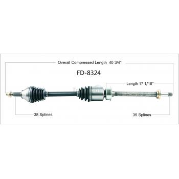 TrakMotive FD8324 CV Axle Shaft product image 1 of 3