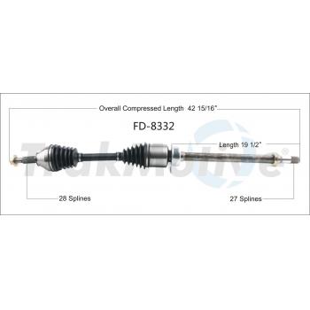 TrakMotive FD8332 - CV Axle Shaft TrakMotive FD8332 CV Axle Shaft product image 1 of 3