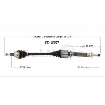 TrakMotive FD8357 CV Axle Shaft product image 1 of 3