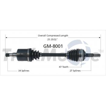 TrakMotive GM8001 - CV Axle Shaft TrakMotive GM8001 CV Axle Shaft product image 1 of 3