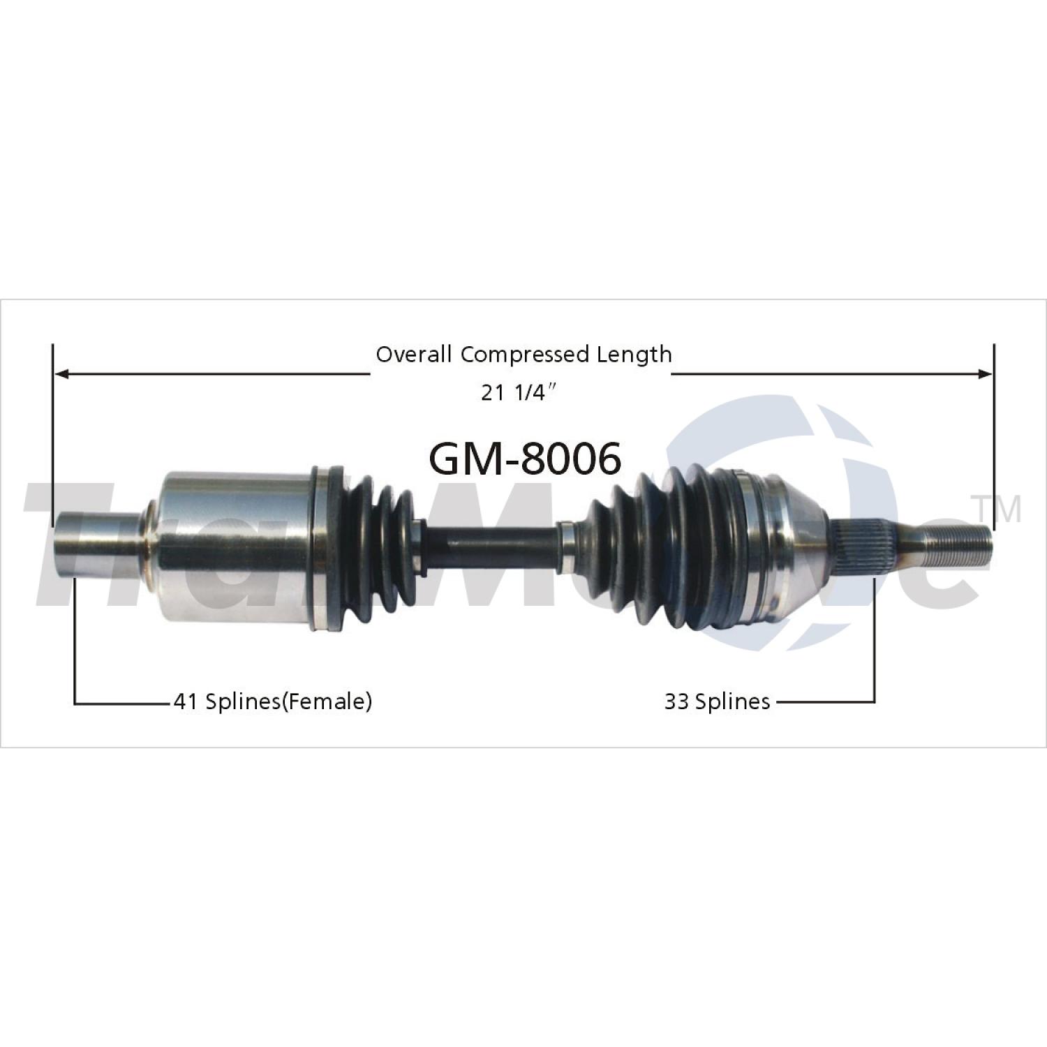 TrakMotive GM8006 - CV Axle Shaft TrakMotive GM8006 CV Axle Shaft product image 1 of 3