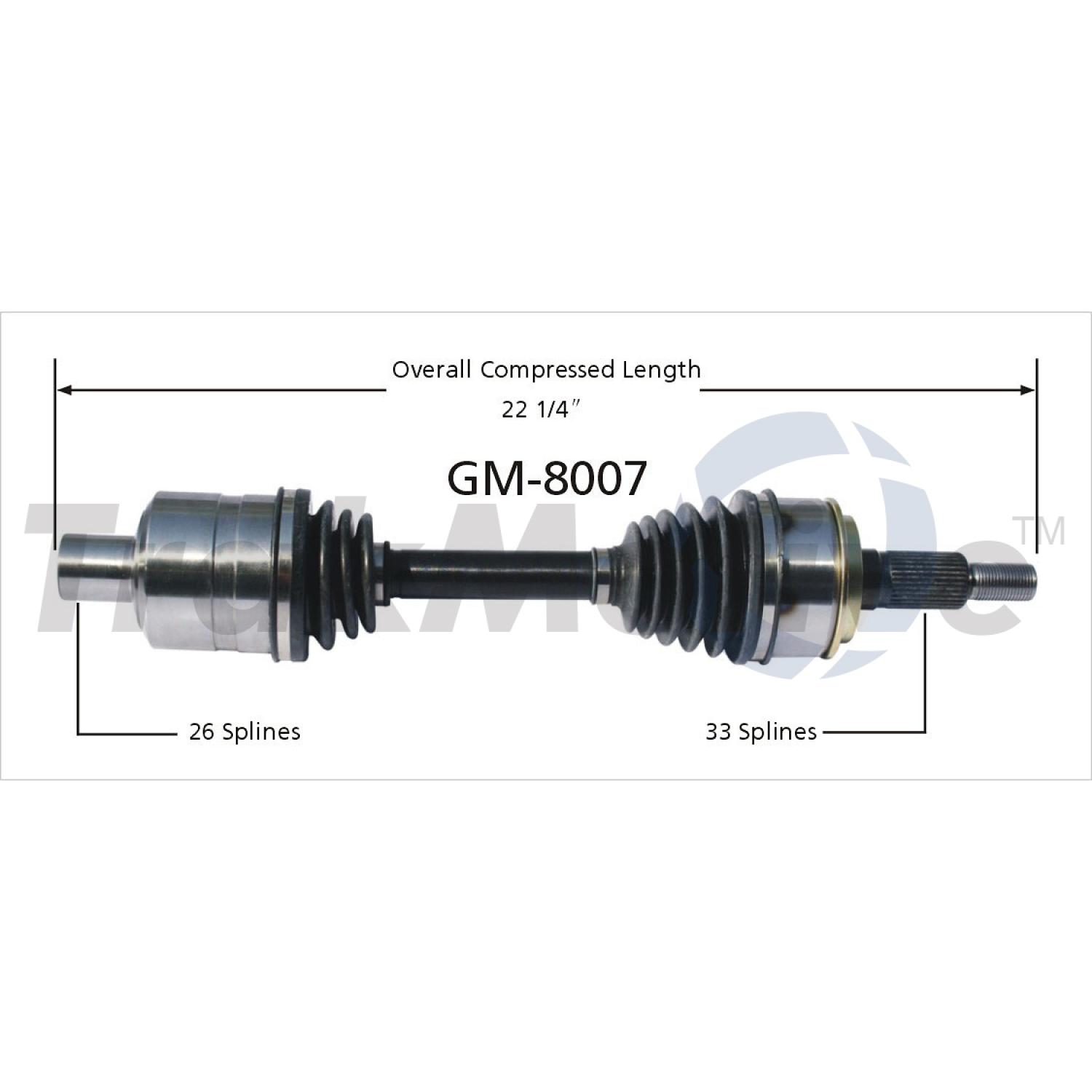 TrakMotive GM8007 - CV Axle Shaft TrakMotive GM8007 CV Axle Shaft product image 1 of 3