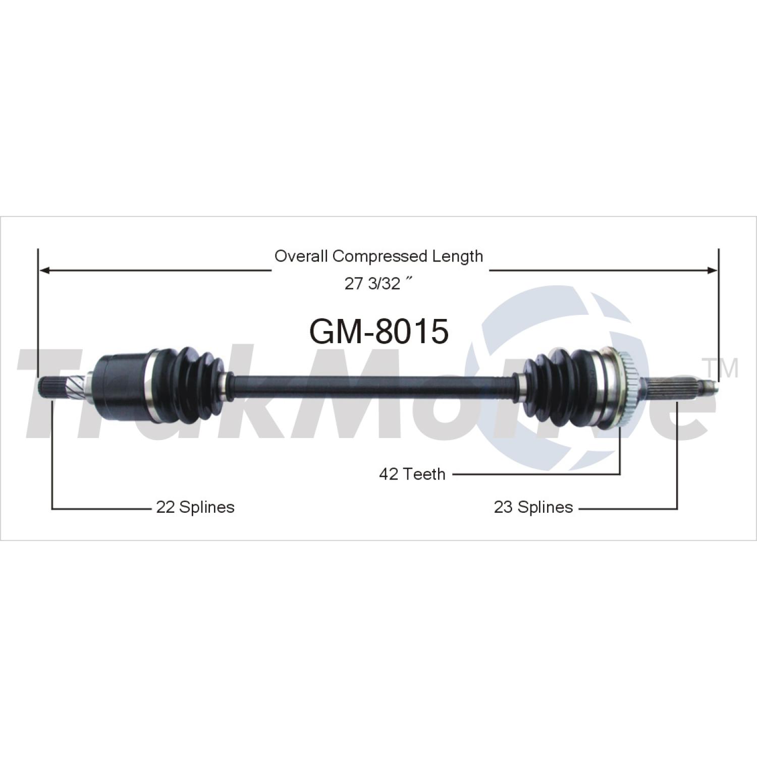 TrakMotive GM8015 - CV Axle Shaft TrakMotive GM8015 CV Axle Shaft product image 1 of 3