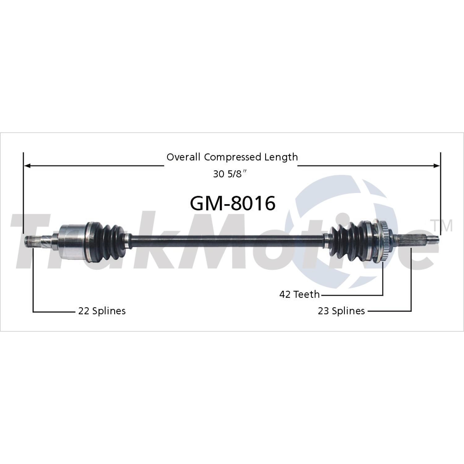 TrakMotive GM8016 - CV Axle Shaft TrakMotive GM8016 CV Axle Shaft product image 1 of 3