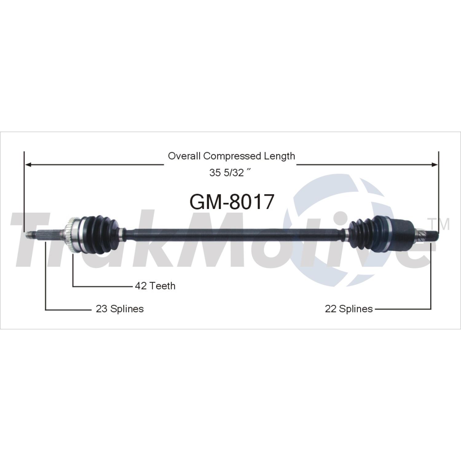 TrakMotive GM8017 - CV Axle Shaft TrakMotive GM8017 CV Axle Shaft product image 1 of 3