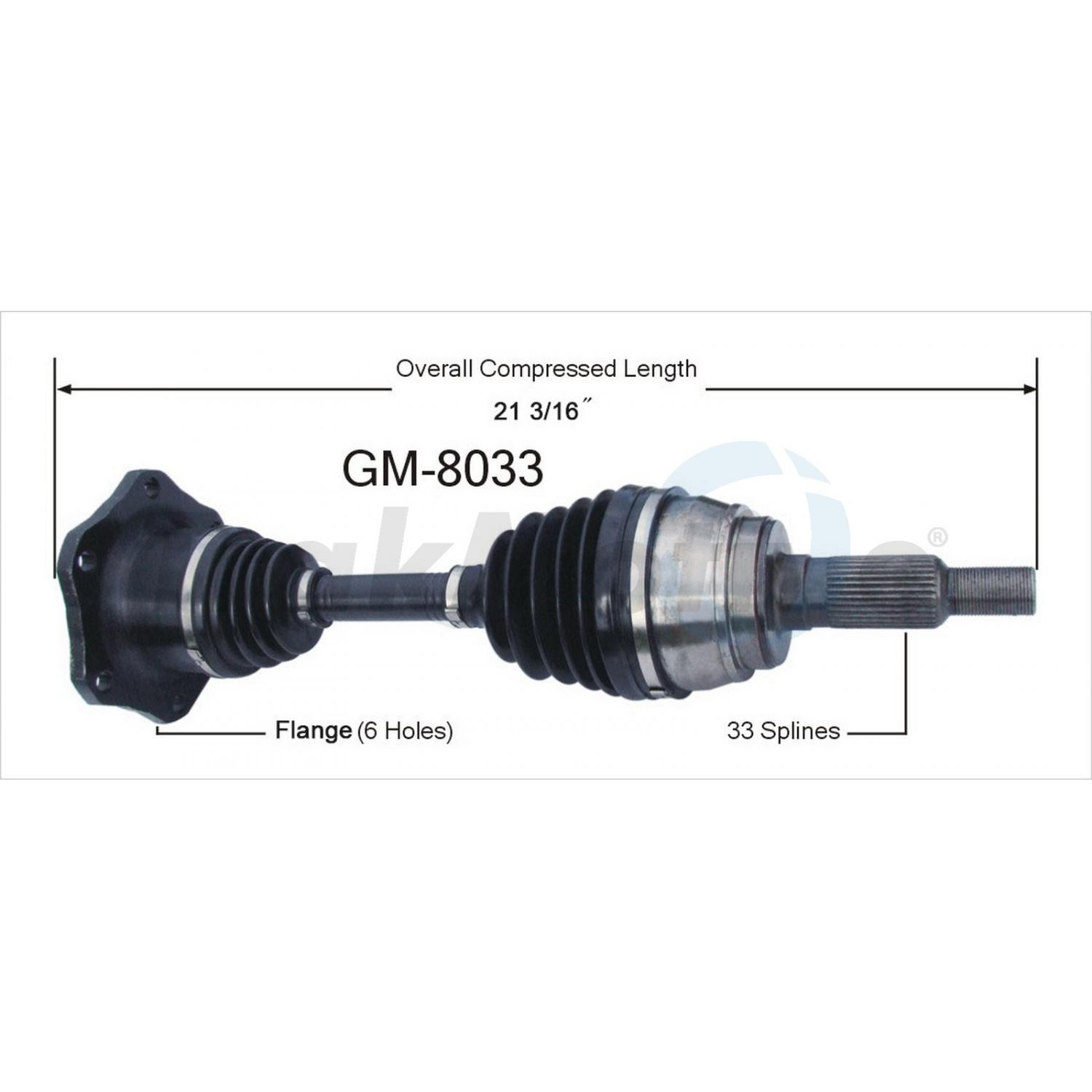 TrakMotive GM8033 - CV Axle Shaft TrakMotive GM8033 CV Axle Shaft product image 1 of 3