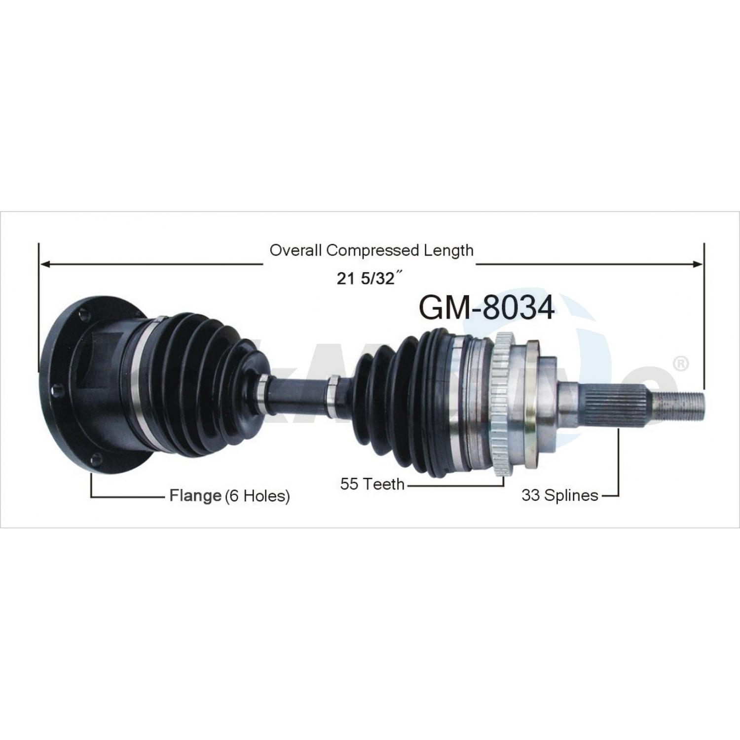 TrakMotive GM8034 CV Axle Shaft product image 1 of 3
