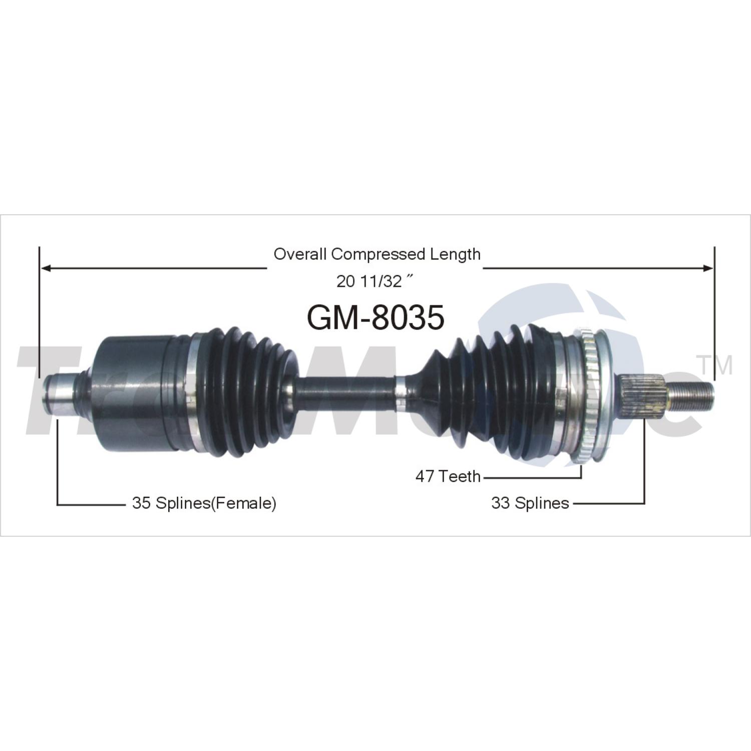 TrakMotive GM8035 - CV Axle Shaft TrakMotive GM8035 CV Axle Shaft product image 1 of 3