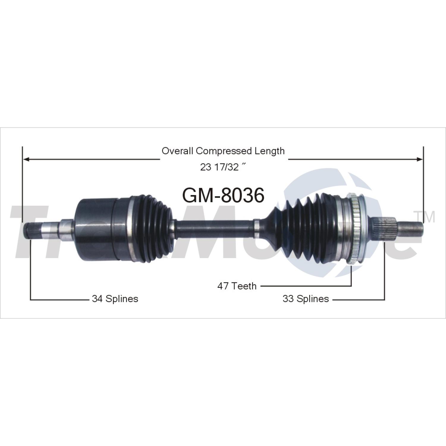 TrakMotive GM8036 - CV Axle Shaft TrakMotive GM8036 CV Axle Shaft product image 1 of 3