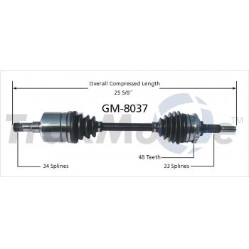 TrakMotive GM8037 CV Axle Shaft product image 1 of 3