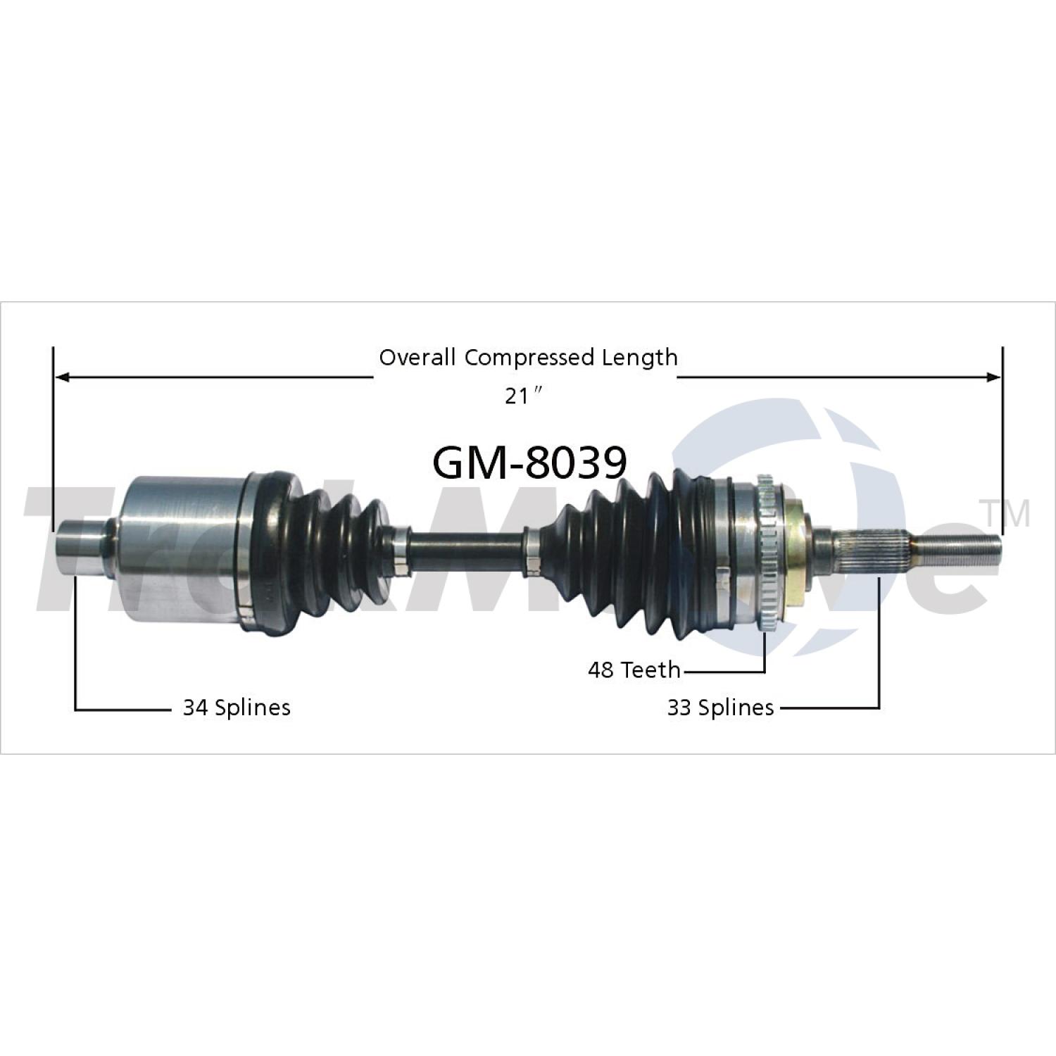 TrakMotive GM8039 - CV Axle Shaft TrakMotive GM8039 CV Axle Shaft product image 1 of 3