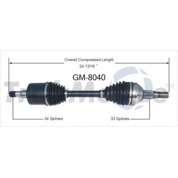 TrakMotive GM8040 CV Axle Shaft product image 1 of 3