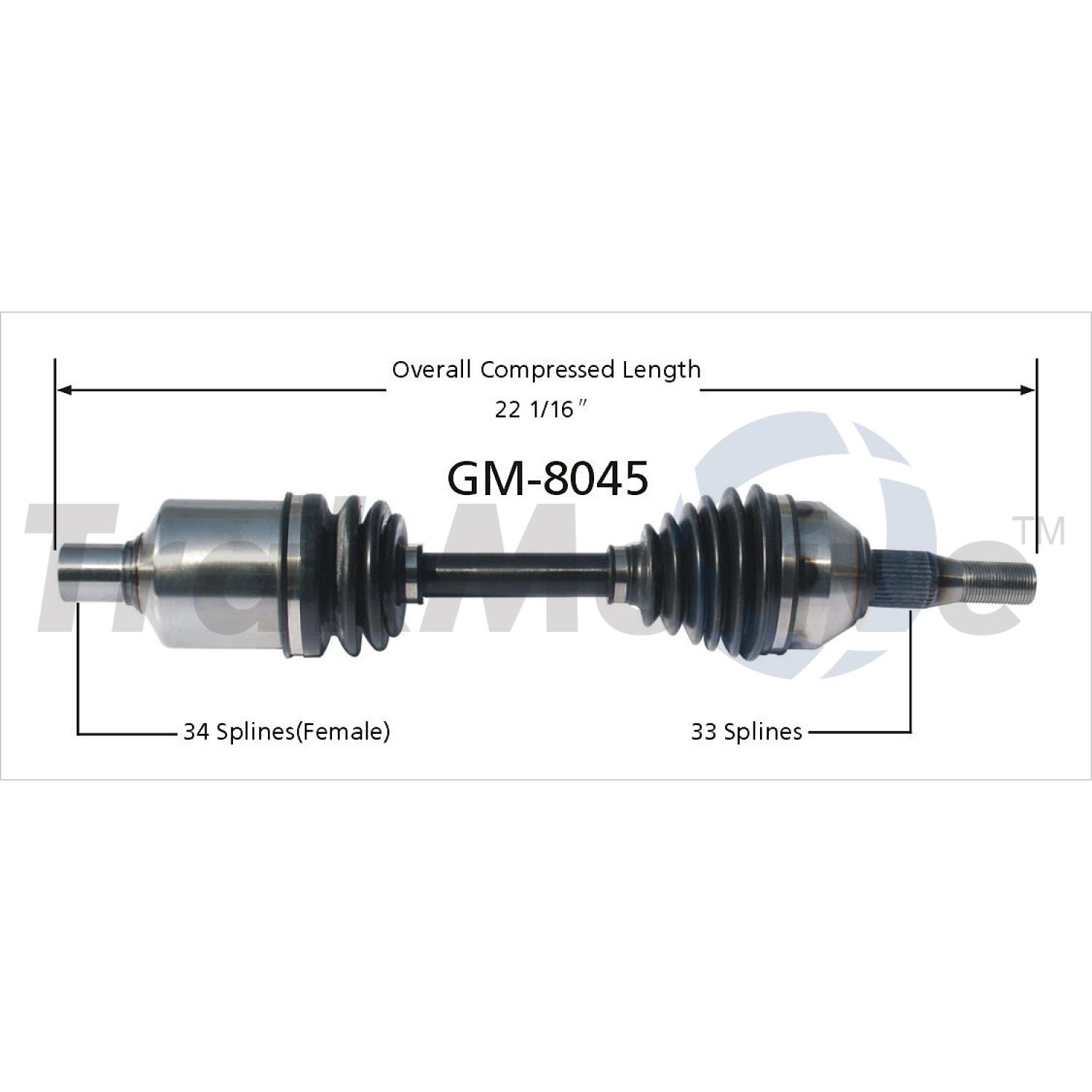 TrakMotive GM8045 CV Axle Shaft product image 1 of 3