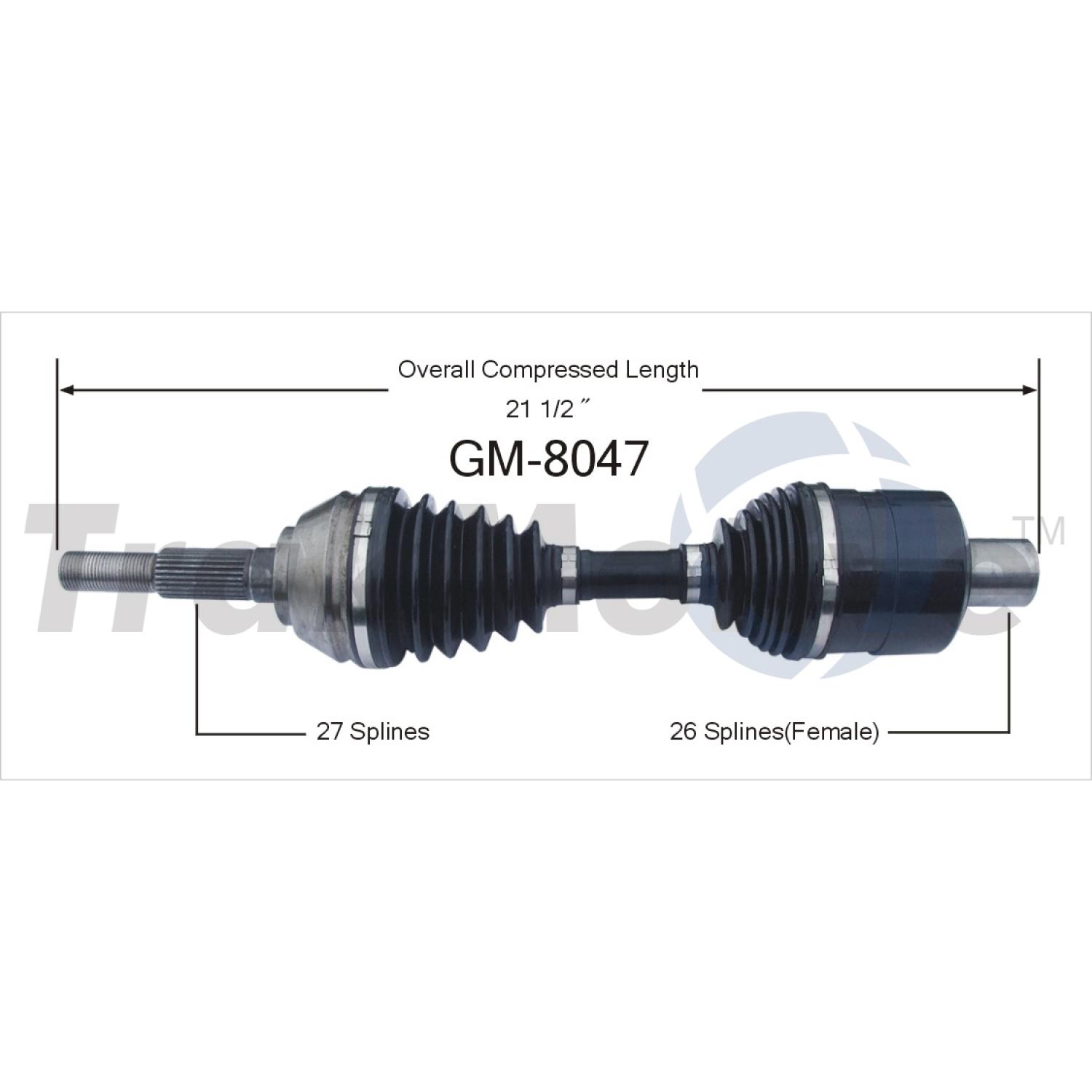 TrakMotive GM8047 - CV Axle Shaft TrakMotive GM8047 CV Axle Shaft product image 1 of 3