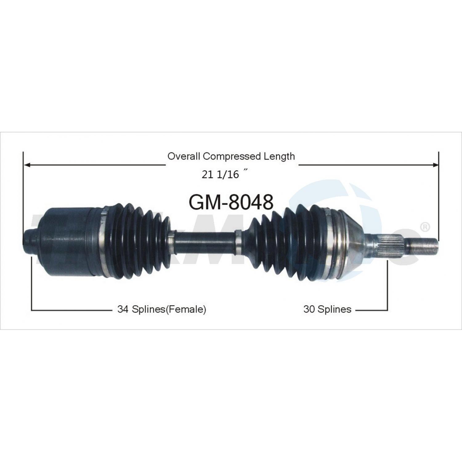 TrakMotive GM8048 CV Axle Shaft product image 1 of 3