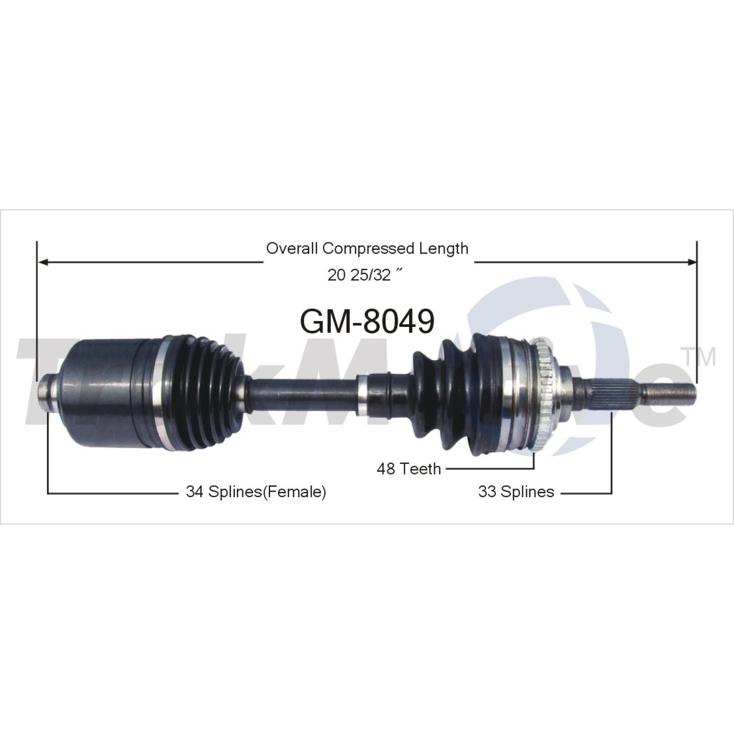 TrakMotive GM8049 - CV Axle Shaft TrakMotive GM8049 CV Axle Shaft product image 1 of 3