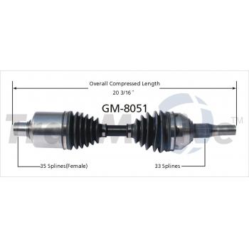 TrakMotive GM8051 CV Axle Shaft product image 1 of 3