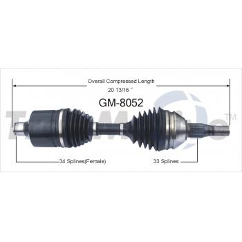 TrakMotive GM8052 CV Axle Shaft product image 1 of 3
