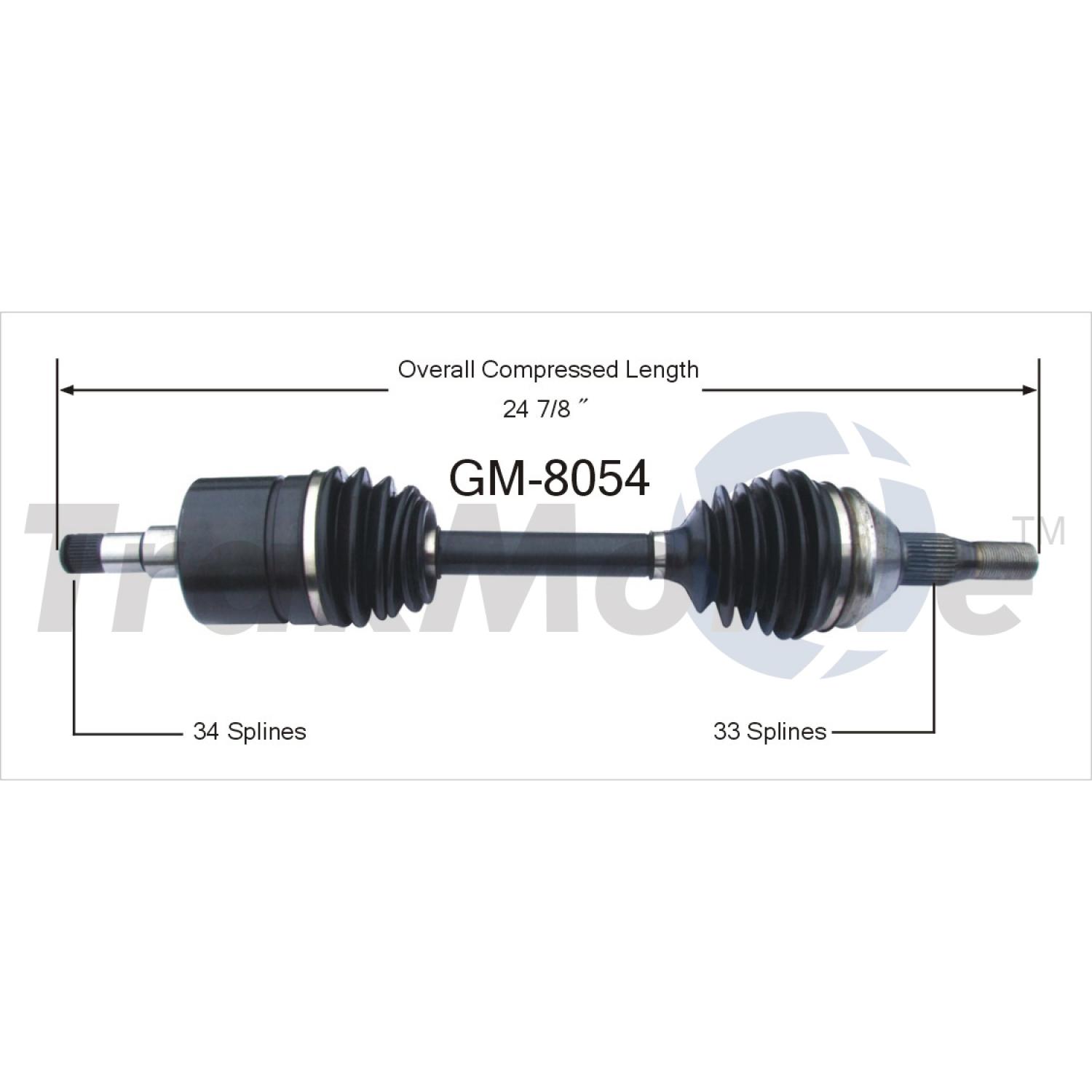 TrakMotive GM8054 - CV Axle Shaft TrakMotive GM8054 CV Axle Shaft product image 1 of 3